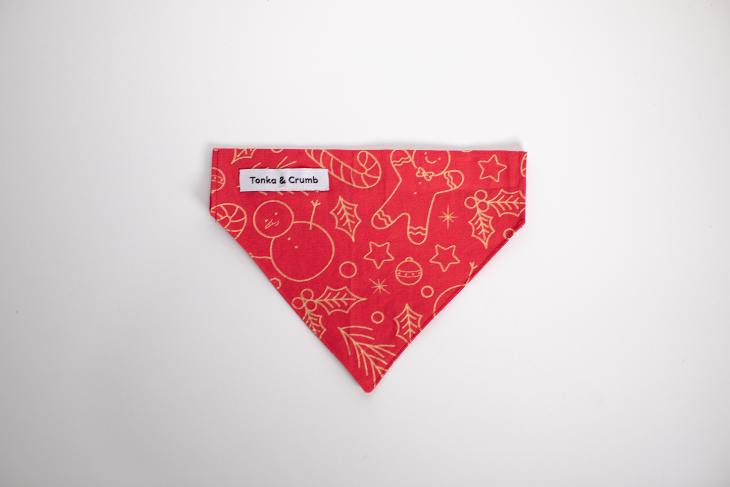 Red and gold Christmas theme dog bandana