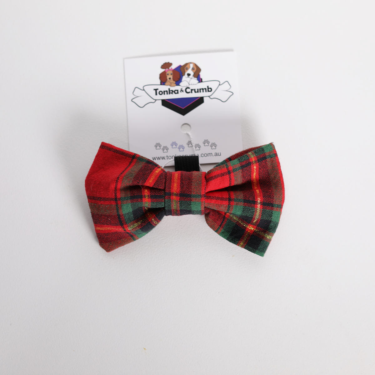 Pet Bow Tie | Red and Gold Tartan