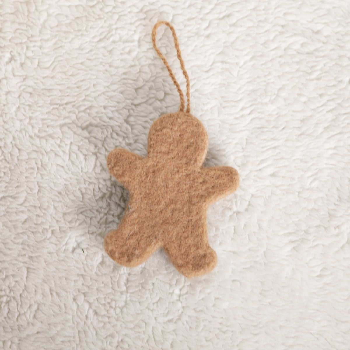 Back of gingerbread ornament for christmas