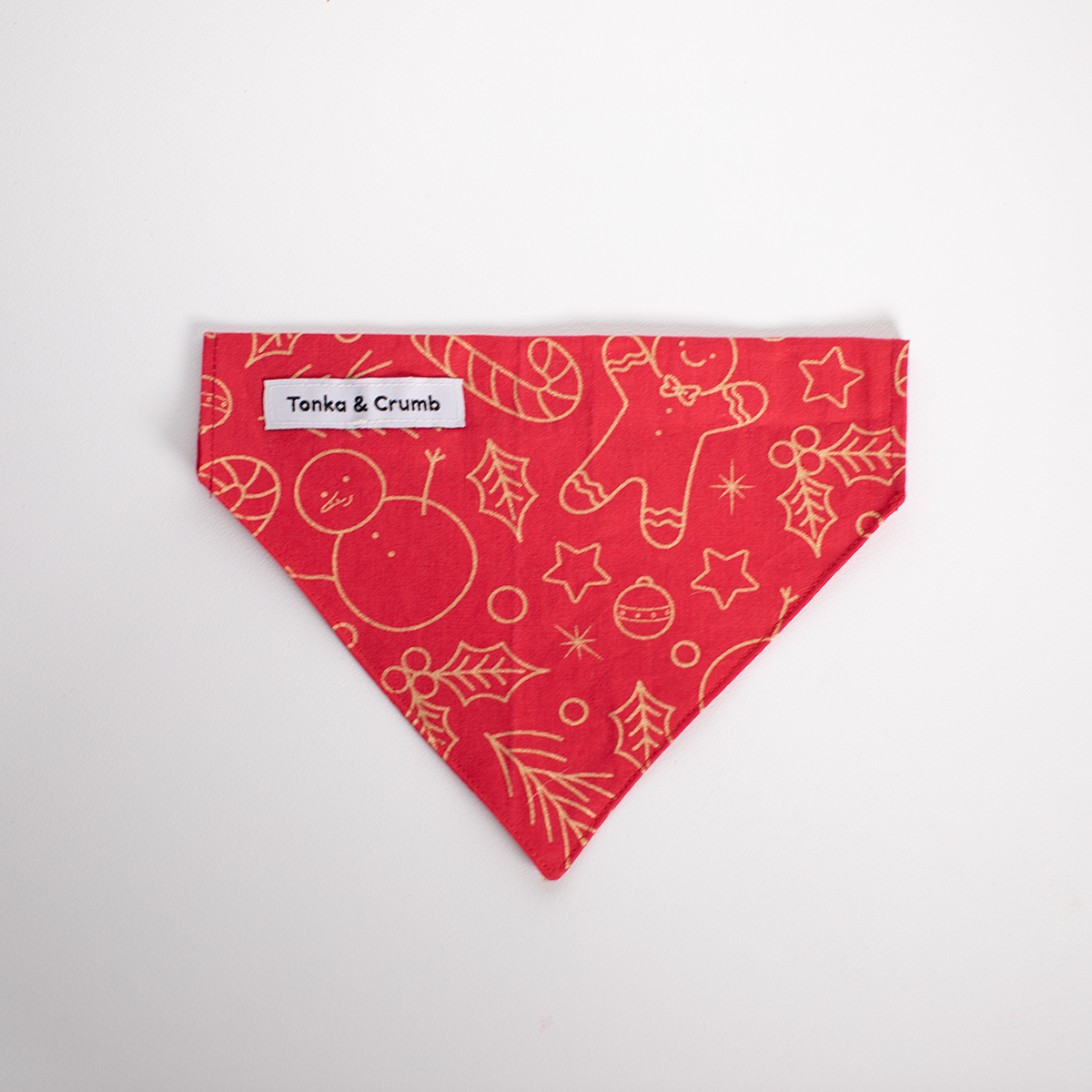Christmas red and gold dog bandana