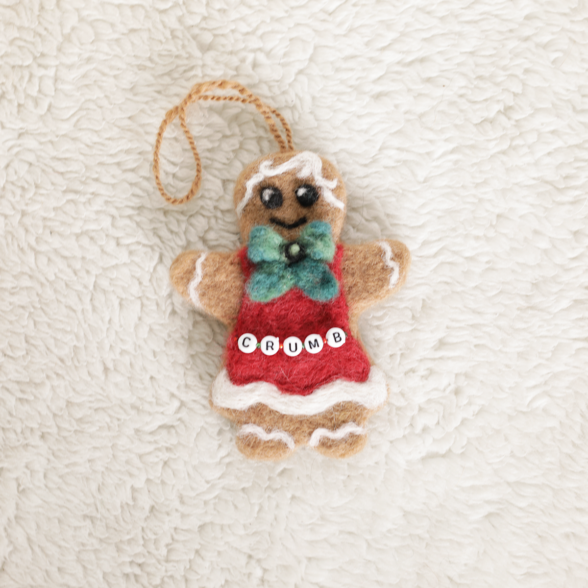 Felt gingerbread woman ornament