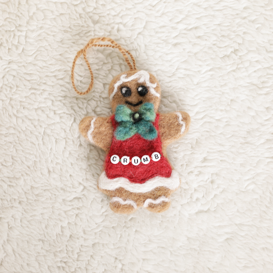 Felt gingerbread woman ornament