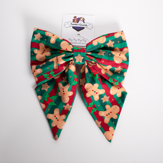Women's Hair Bow | Gingerbread Men