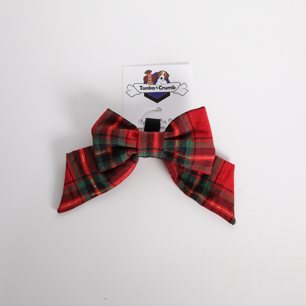 Pet Sailor Bow | Red and Gold Tartan