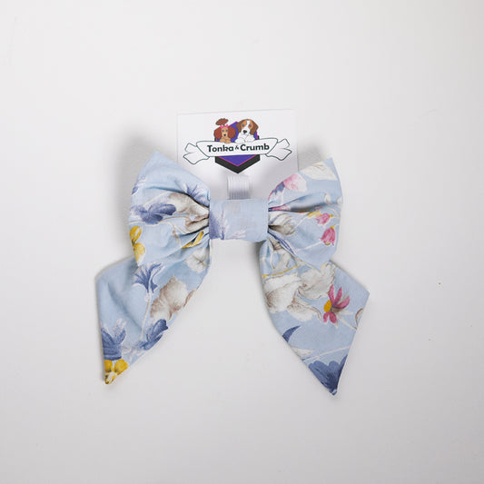 Sailor bow for dogs in regency blue florals