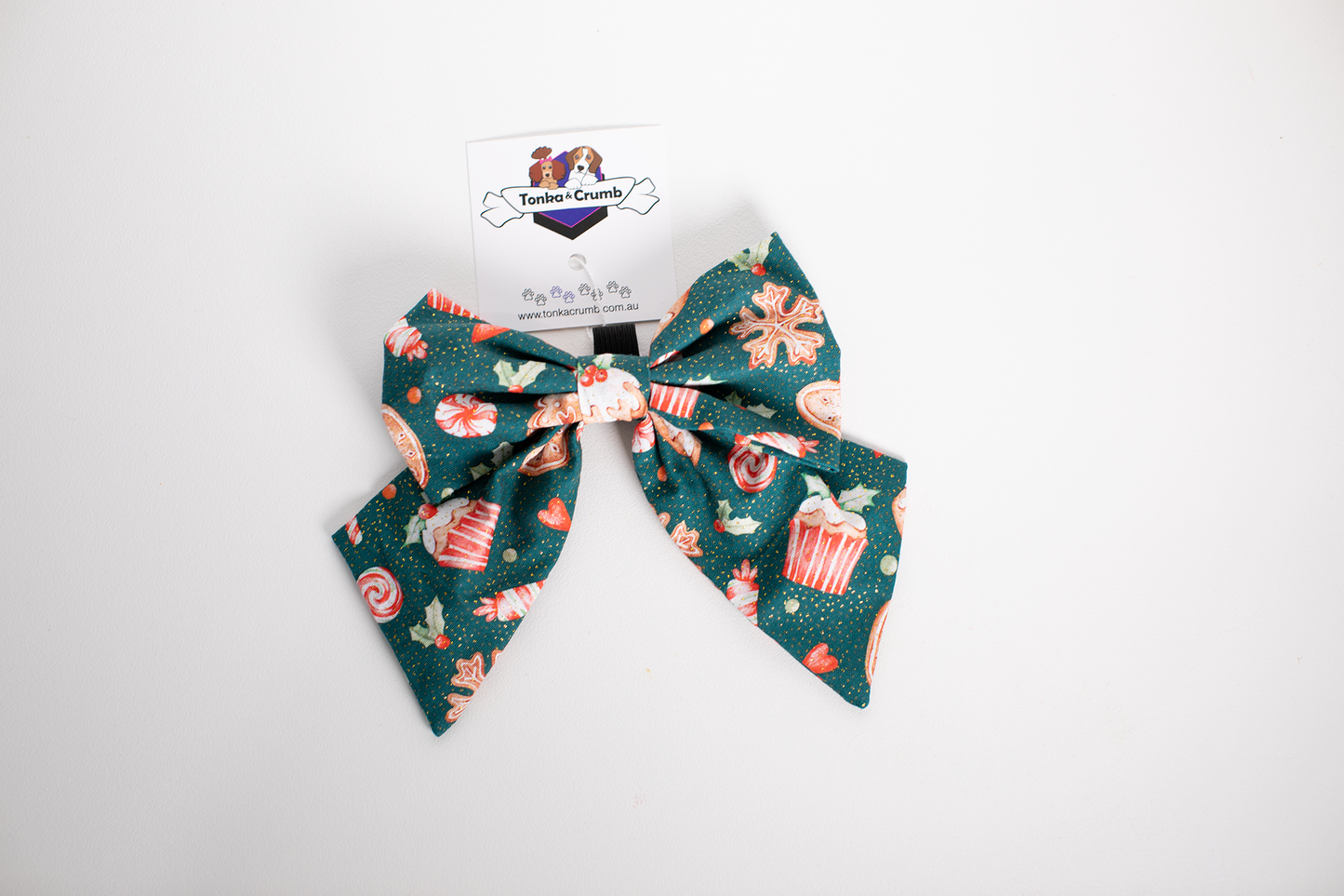 Pet bow with Christmas prints