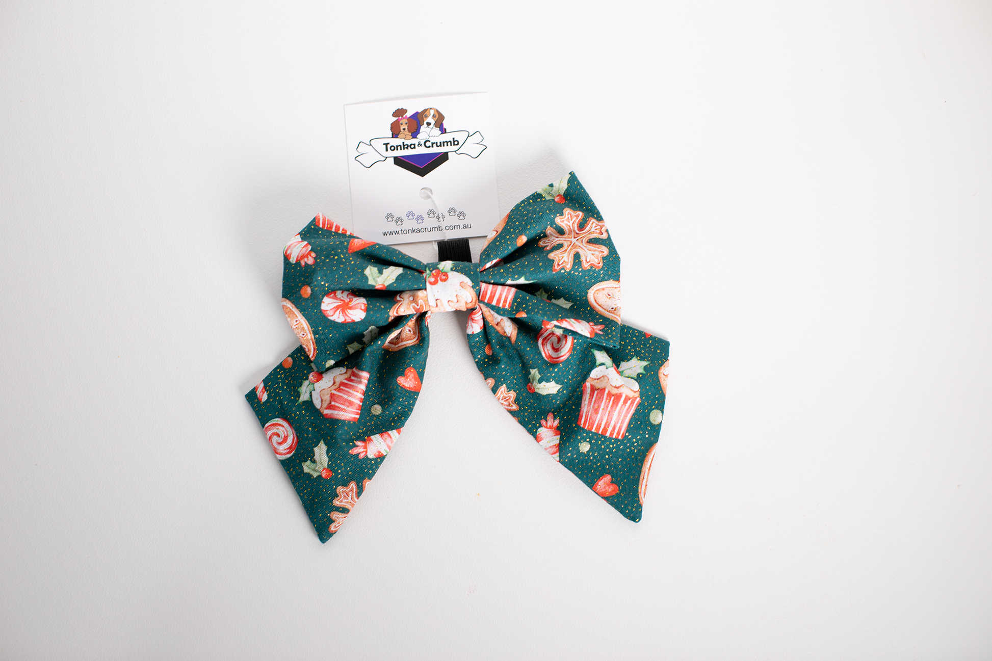 Pet bow with Christmas prints