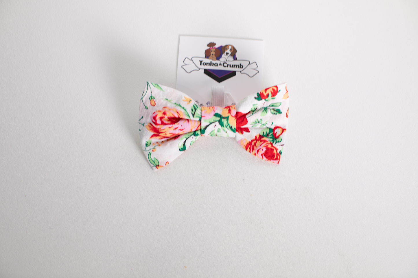 Dog bowtie with rose print